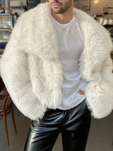 Men's Plush Large Collar Long Sleeve Jacket SKUL27329