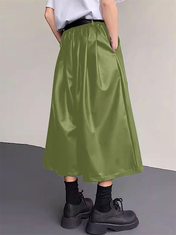 Mens Faux Leather Wide-Leg Pant SKUL12424