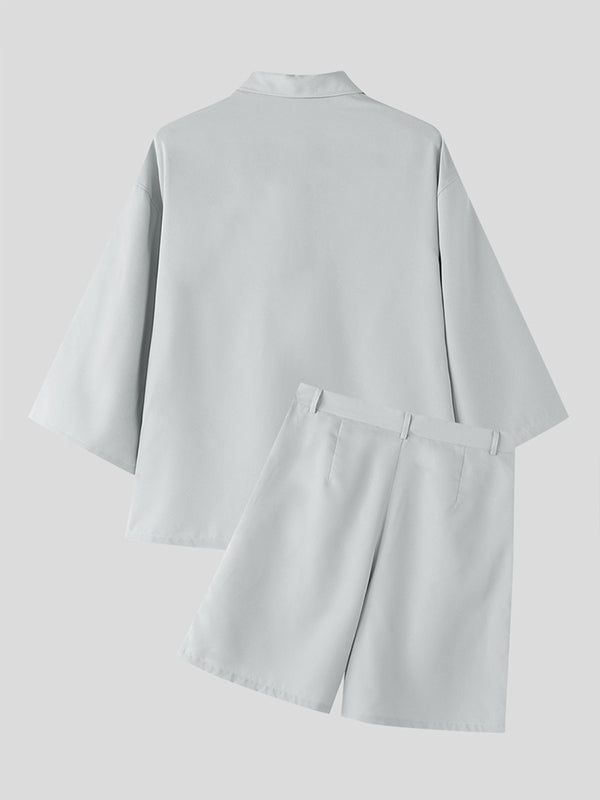 Mens Solid Color Casual Two Pieces Outfit SKUL08517