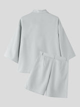 Mens Solid Color Casual Two Pieces Outfit SKUL08517