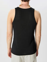 Mens Deconstructed Cross Solid Color Tank SKUK68468