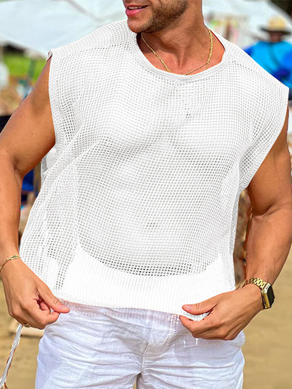 Mens Sheer Mesh Cut-Out Tank SKUL02390