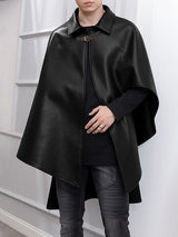 Men's Faux Leather Casual Cloak SKUL30450