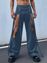 Mens Solid Color Side Cutout Casual Pant SKUL11467