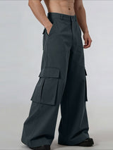 Men's Avant-Garde Minimalist Oversized Wide Leg Flared Cargo Pant SKUL66133