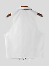 Mens Bold Stripe Contrast Color Casual Waistcoat SKUL19346