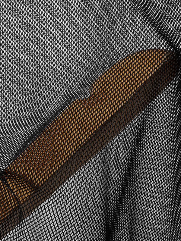 Mens Solid Color Sheer Mesh Two Pieces Outfit SKUL11902