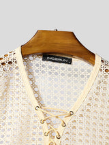 Mens Hollow-Out Mesh Drawstring Casual Tank SKUL17030