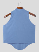 Mens Solid Color Waist-Cinching Tank SKUK91685