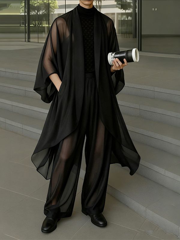 Men's Chiffon Sheer Two Pieces Outfit SKUL39033