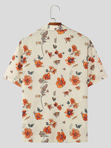 Mens Floral Print Short Sleeve Golf Shirt SKUK61618