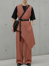 Men's Deconstructed Irregular Hem Two Pieces Outfit SKUL36595