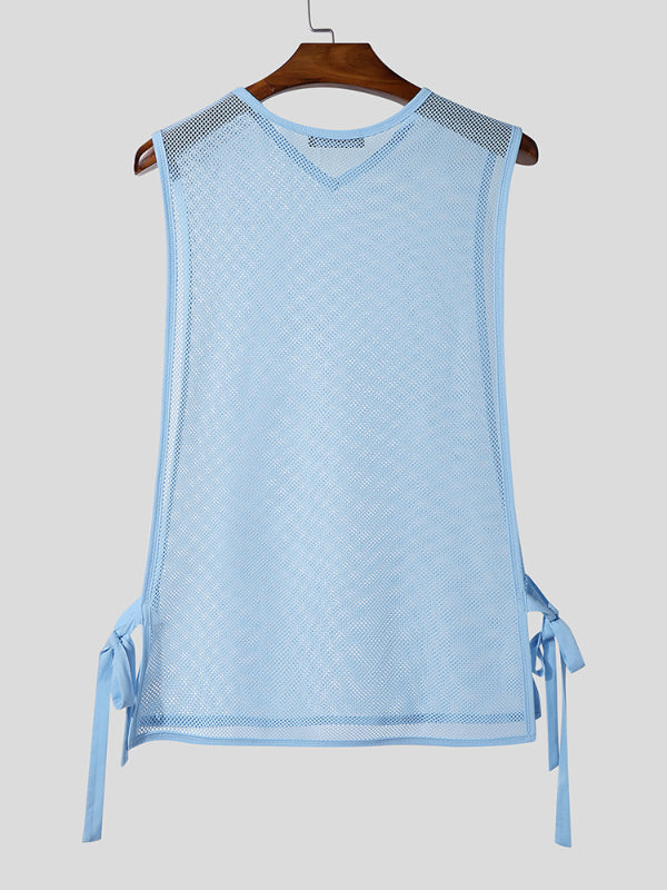 Mens Sheer Mesh Side Tie Tank SKUL15394