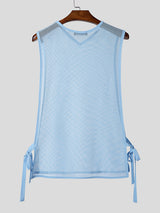 Mens Sheer Mesh Side Tie Tank SKUL15394