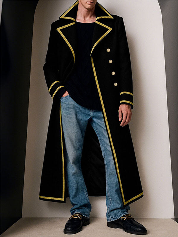Men's Colorblock Piped Long Sleeve Coat SKUL27339