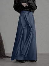 Men's Solid Color Layered Wide Leg Casual Pant SKUL30427