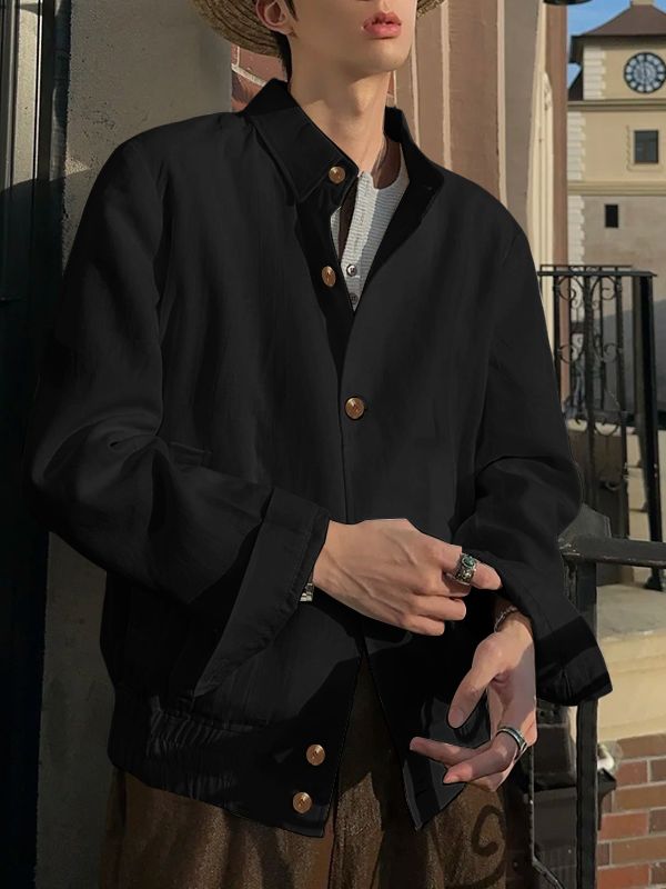 Men's Solid Color Casual Long Sleeve Jacket SKUL36622