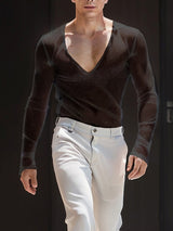 Mens Shimmer Sheer Long-Sleeve T-Shirt SKUK84557