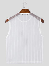 Mens Sheer Mesh Striped Tank SKUK94741