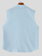 Men's Tie Drawstring Design Sleeveless Shirt SKUL57701