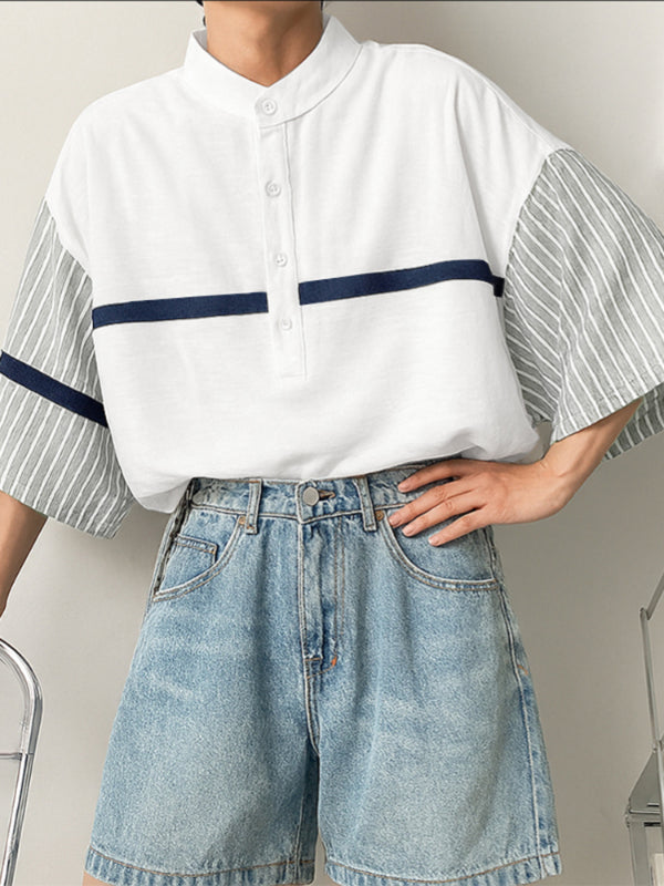 Men's Contrast Stripe Long Sleeve Shirt SKUL29583