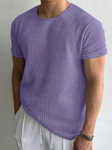 Mens Textured Crew Neck Short Sleeve T-Shirt SKUK80690