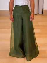 Men's Avant-Garde Double-Layer Sheer Overlay Palazzo Wide-Leg Pant SKUL68199