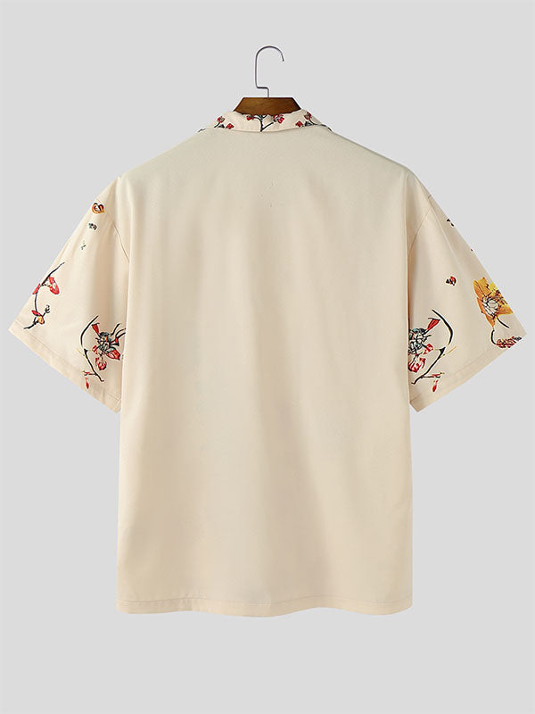 Mens Floral Print Short Sleeve Shirt SKUL07494