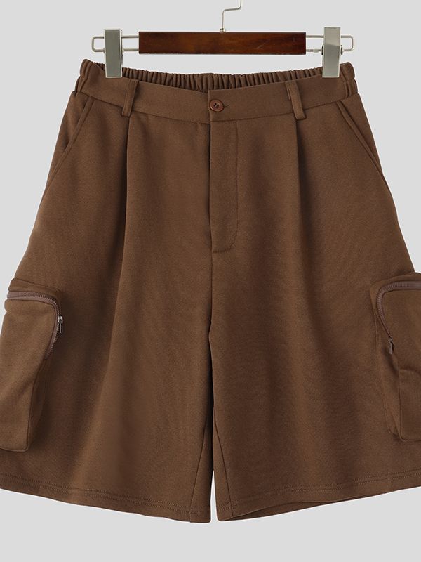 Men's Solid Color 3D Side Pocket Short SKUL45160