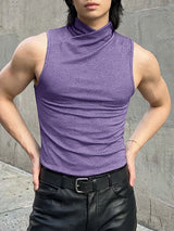 Men's Shiny Solid Color Slim Fit Tank SKUL51878