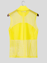 Men's Sheer Mesh Half Zip Tank SKUL63108
