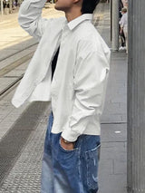 Men's Solid Color Minimalist Long Sleeve Shirt SKUL44023