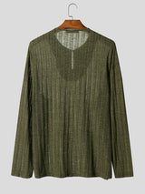 Men's Textured Knit Long Sleeve T-Shirt SKUL29652