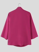 Men's Avant-Garde Draped Cowl Neck Deep V-neck Oversized Shirt SKUL53233