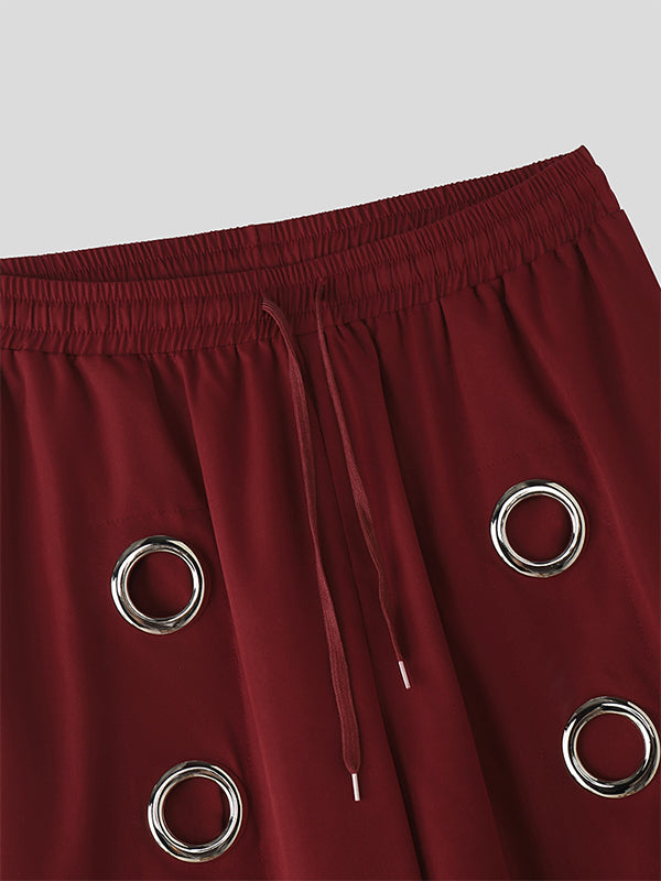 Men's Solid Color Eyelet Casual Pant SKUL22310