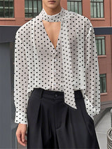 Mens Polka Dot Print Long Sleeve Shirt SKUK99046