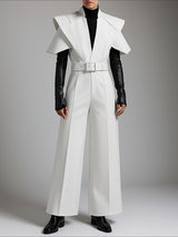 Men's Deconstructed Padded Shoulder Short Sleeve Jumpsuit SKUL47945