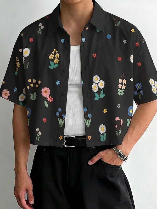 Men's Floral Print Short Sleeve Shirt SKUL51963