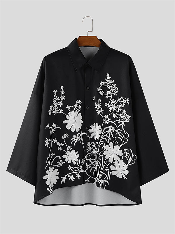 Men's Floral Print Long Sleeve Shirt SKUL17020