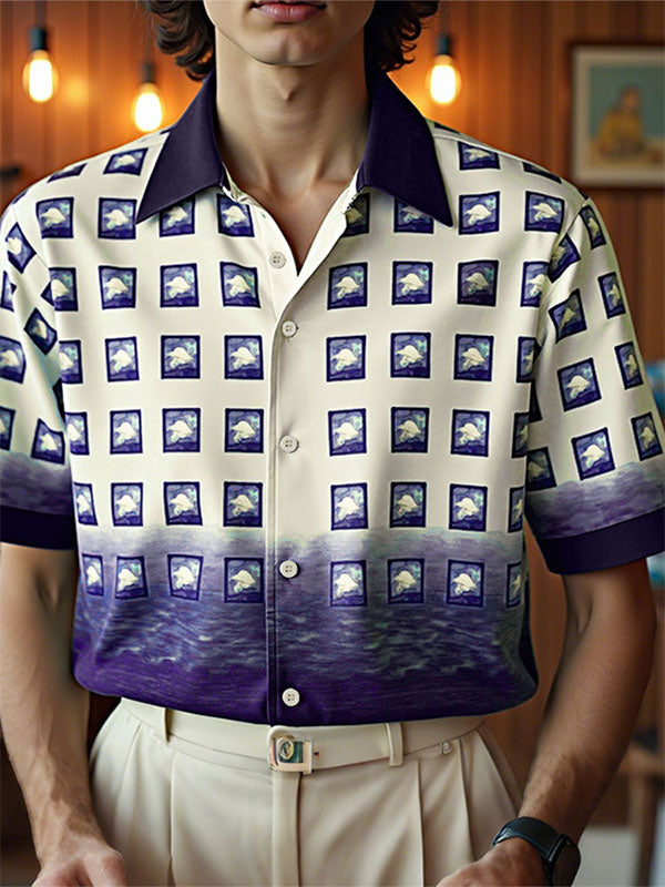 Mens Casual Print Short Sleeve Shirt SKUL16589