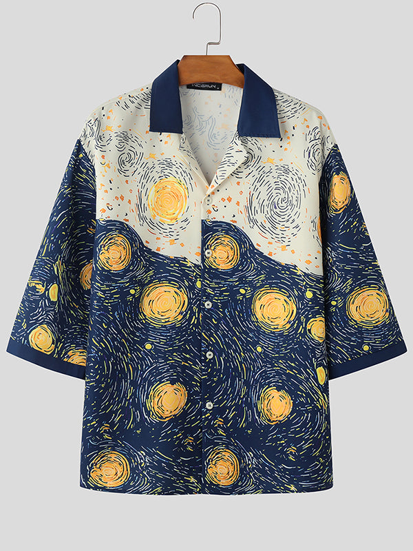 Mens Star Print Casual Shirt SKUL02373