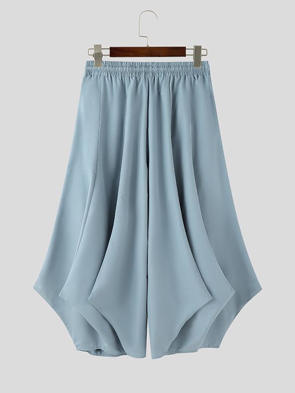 Men's Deconstructed Pleated Loose Fit Wide Leg Pant SKUL48593