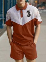 Mens Digital Print Color Block Two Pieces Outfit SKUL20296