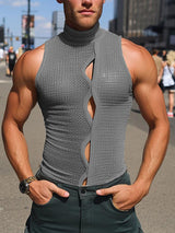 Mens Waffle Texture Cut-Out Tank SKUL05986