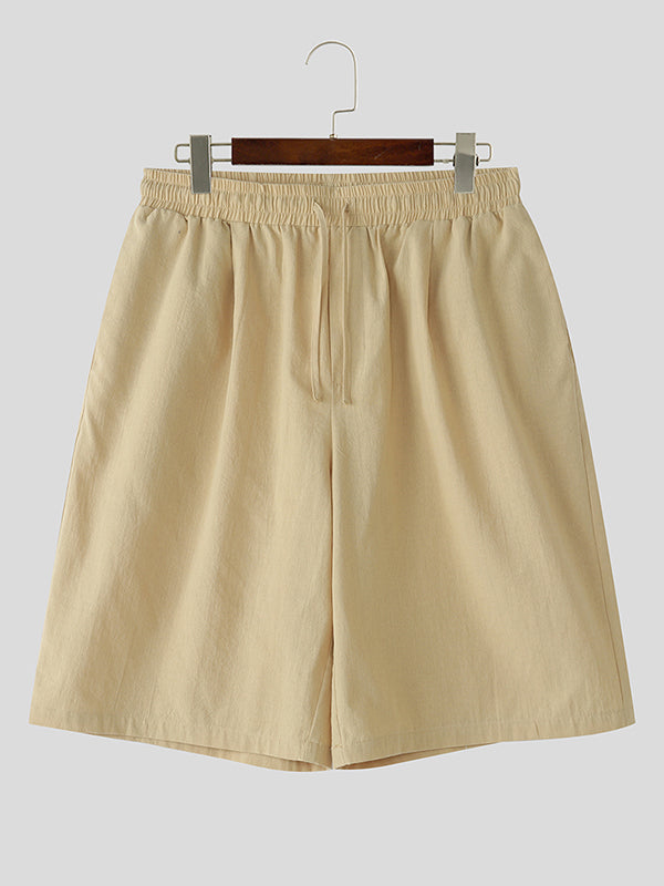 Mens Solid Linen Casual Short SKUL09462