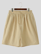 Mens Solid Linen Casual Short SKUL09462