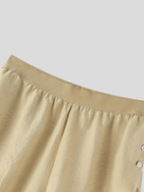 Mens Solid Color Side Slit Lightweight Short SKUL12474