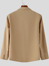 Mens Solid Color Slim-Fit Long-Sleeve Casual Blazer SKUK94140