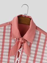 Men's Minimalist Faux Two Piece Patchwork Half Sleeve Shirt SKUL51798
