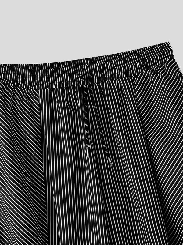 Mens Striped Wide-Leg Casual Pant SKUL10558
